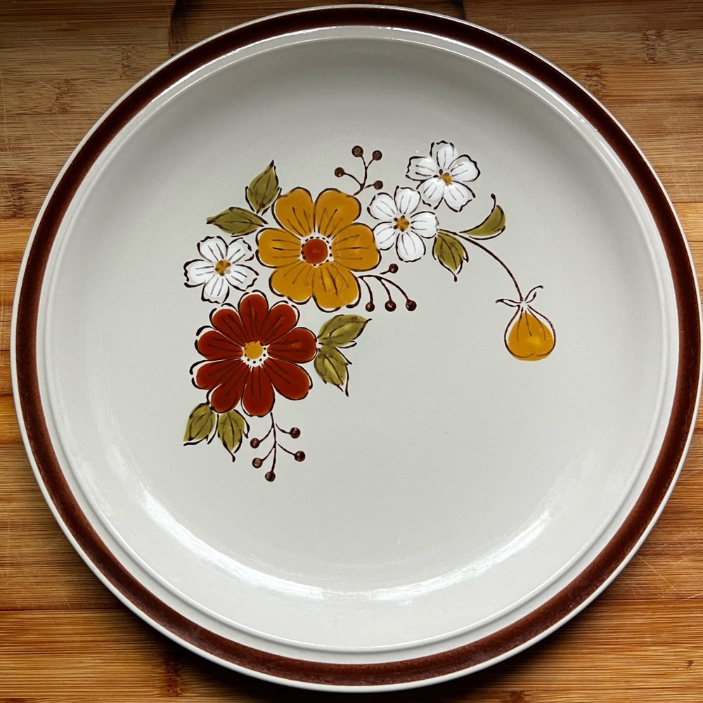 Large Vintage Stoneware Plate